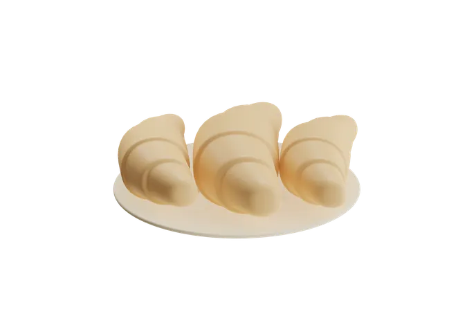 Croissants assados de carne  3D Icon