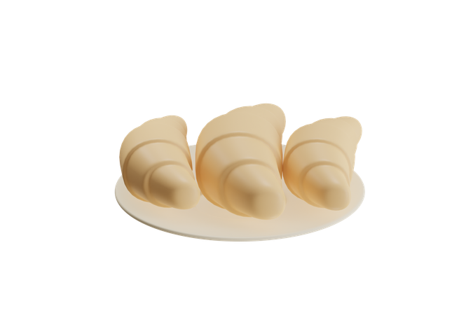 Croissants horneados con carne  3D Icon