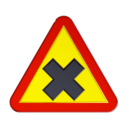 Panneau routier de marque de croix  3D Icon
