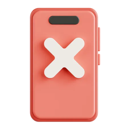 Croix sur smartphone  3D Icon