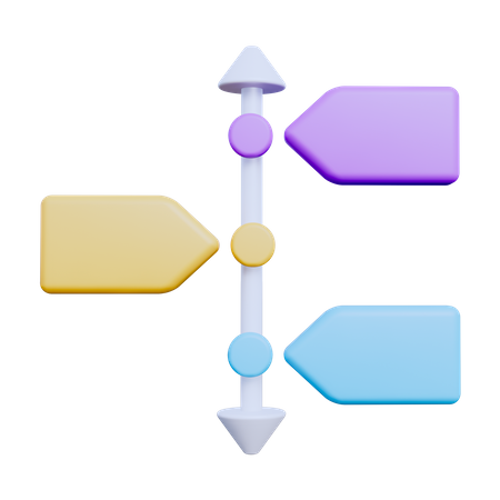 Gráfico de línea de tiempo  3D Icon