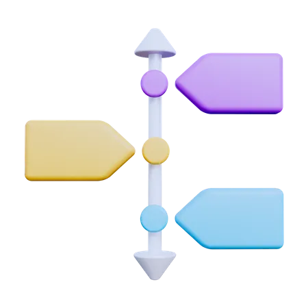 Gráfico de línea de tiempo  3D Icon