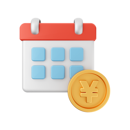 Cronograma de pagamento de ienes  3D Icon