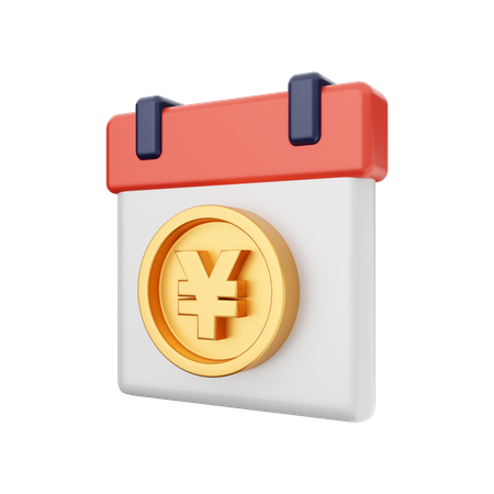Cronograma de pagamento de ienes  3D Icon