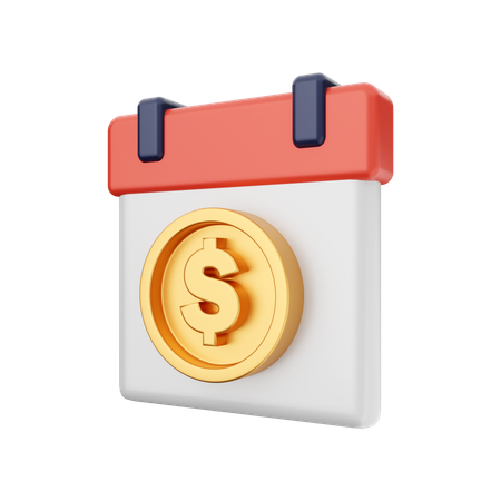 Cronograma de pagamento em dólar  3D Icon