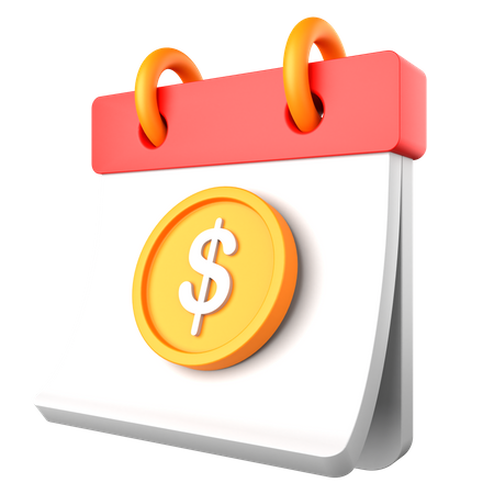 Cronograma de pagamento em dólar  3D Icon