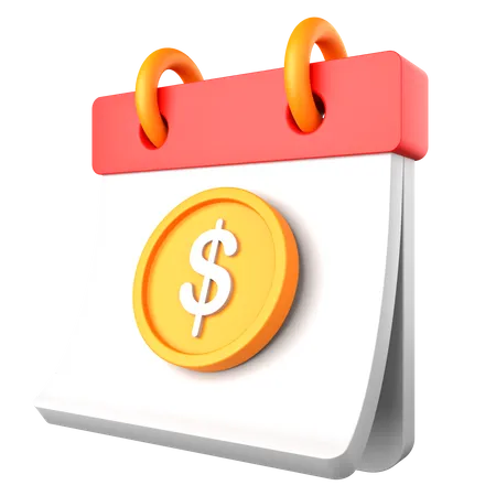 Cronograma de pagamento em dólar  3D Icon