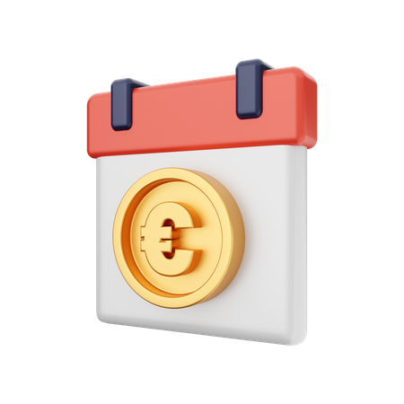 Calendário de pagamentos em euros  3D Illustration