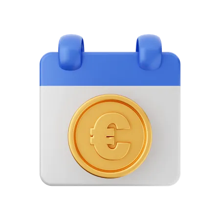 Calendário de pagamentos em euros  3D Icon