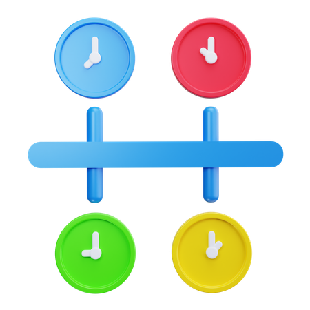 Gráfico de linha do tempo  3D Icon