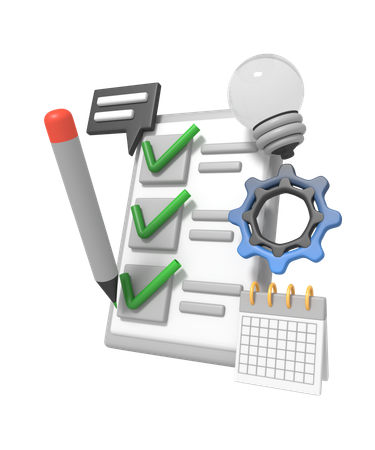 Lista de verificación de llenado de planificación de horarios  3D Icon