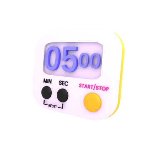 Cronómetro digital  3D Icon