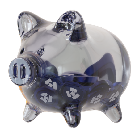 Cronos (CRO) Clear Glass Piggy Bank  3D Icon