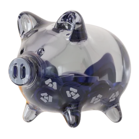 Cronos (CRO) Clear Glass Piggy Bank  3D Icon