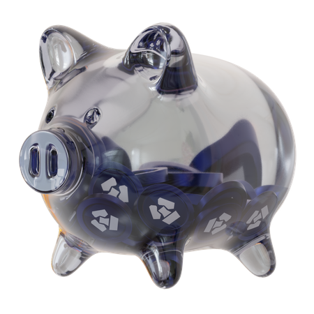 Cronos (CRO) Clear Glass Piggy Bank 3D Icon