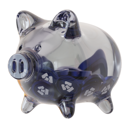 Cronos (CRO) Sparschwein aus klarem Glas  3D Icon