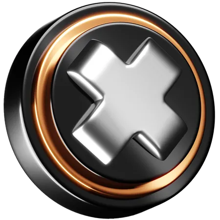 This Icon Features A 3 D Metallic Cross Mark Encased In A Circular Border Conveying A Sense Of Rejection Or Cancellation The Use Of Reflective Materials And The Contrast Between The Silver And Copper Tones Give It A Sophisticated Appearance Suitable For Interfaces Requiring A Clear Indication Of Denial Error Or Prohibition 3D Icon