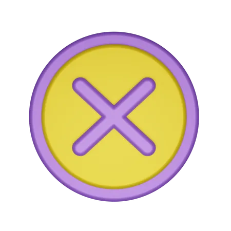 Cross Cancel Delete 3D Icon
