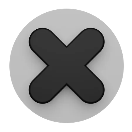 Cross Delete Cancel 3D Icon