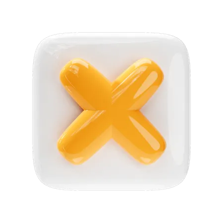Cross Button Icon 3D Icon