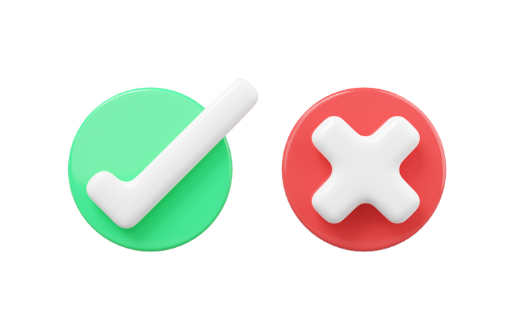 Cross And Check  3D Icon