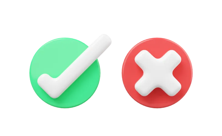 Cross And Check  3D Icon