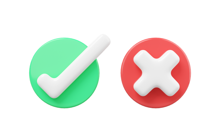 Cross And Check  3D Icon