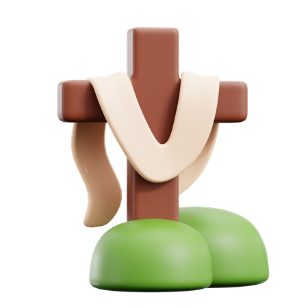 Cross And Shawl  3D Icon