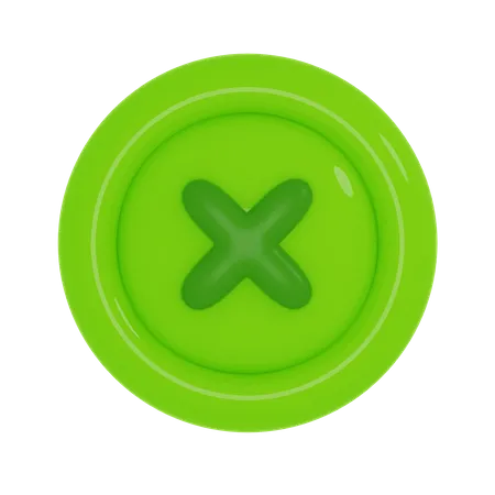 Cross Button  3D Icon