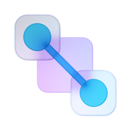 Cross Chain Connection  3D Icon