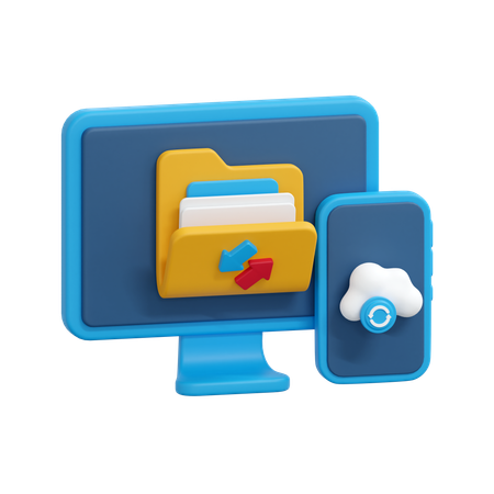 Cross device transfer  3D Icon