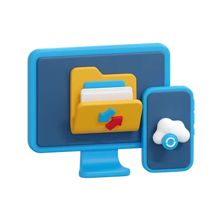 Cross device transfer  3D Icon