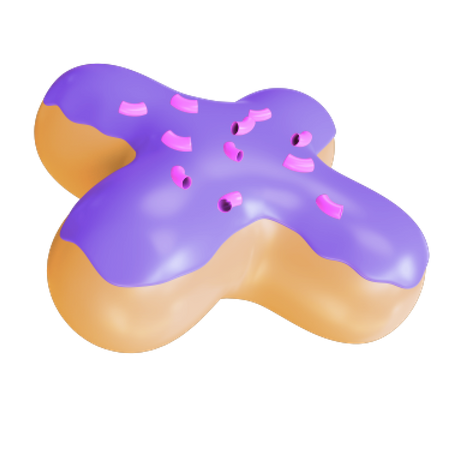 Cross Donut 3D Illustration