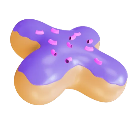 Cross Donut 3D Illustration