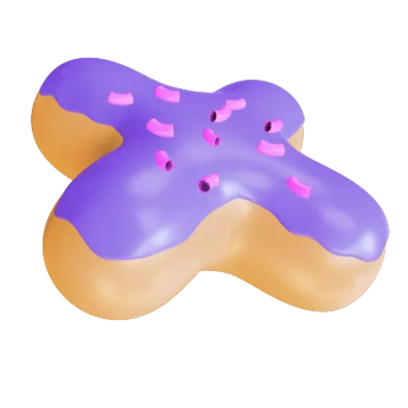 Cross Donut  3D Illustration