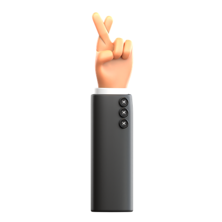 Cross Finger Hand Gesture  3D Icon