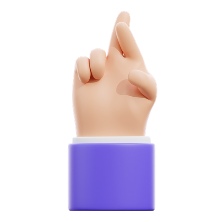 Cross finger Hand Gesture  3D Icon