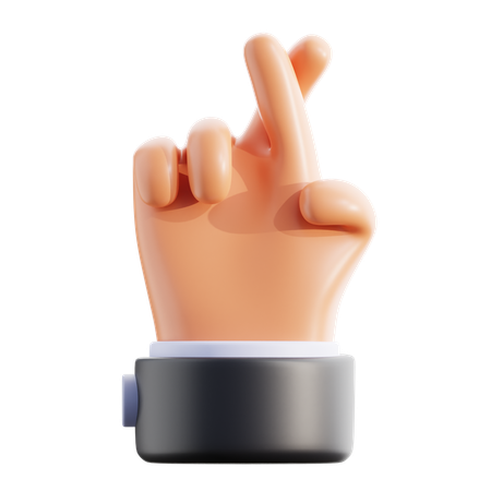 Cross Finger Hand Gesture  3D Icon