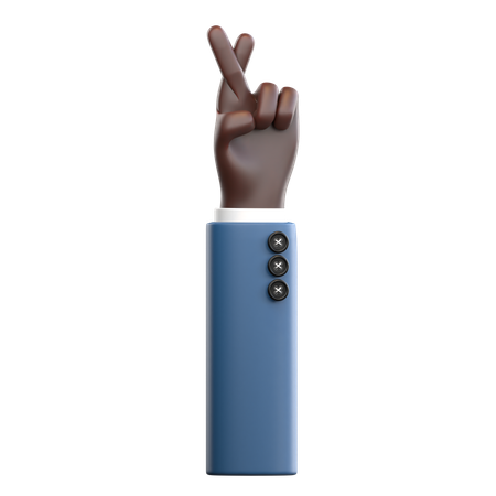 Cross Finger Hand Gesture  3D Icon