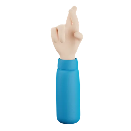 Cross Finger Hand Gesture  3D Icon