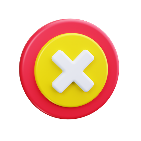 Cross Mark With Circle  3D Icon