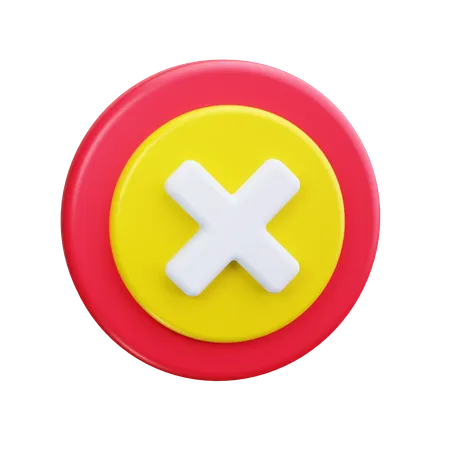 Cross Mark With Circle  3D Icon