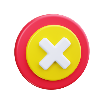 Cross Mark With Circle  3D Icon