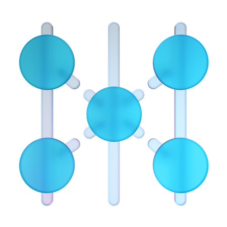 Cross Network  3D Icon