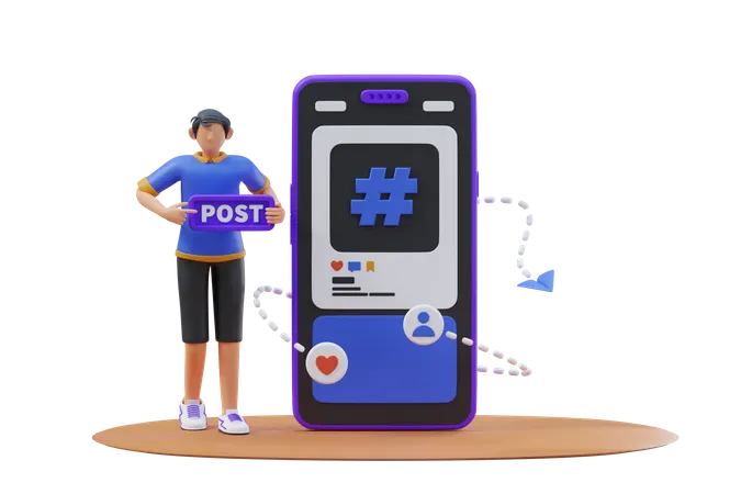 Cross Posting  3D Illustration