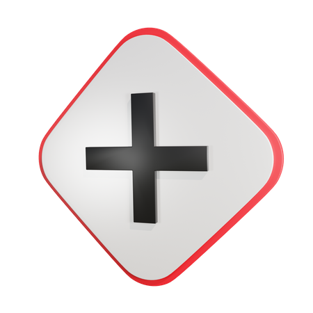 Cross Road Intersection  3D Icon