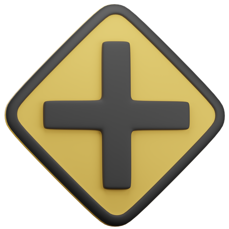 Cross Road Intersection  3D Icon