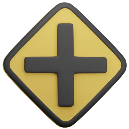 Cross Road Intersection  3D Icon