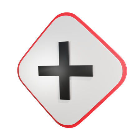 Cross Road Intersection  3D Icon