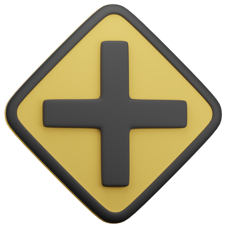 Cross Road Intersection  3D Icon